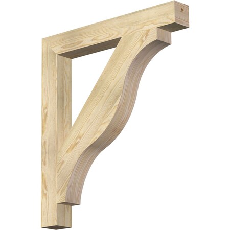 Ekena Millwork Funston Block Rough Sawn Bracket, Douglas Fir, 4"W x 32"D x 36"H BKT04X32X36FST05RDF